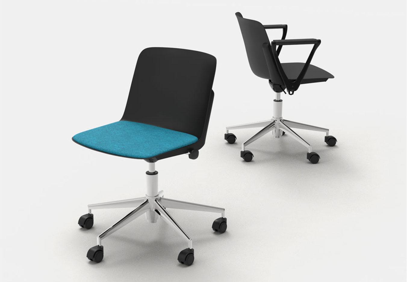Siège de réunion réglable en hauteur, gamme Minho roller - France bureau