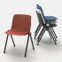 Chaise polyvalente avec monocoque en polypropylène et structure en acier, gamme Minho - France Bureau