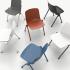 Chaise polyvalente avec monocoque en polypropylène et structure en acier, gamme Minho - France Bureau