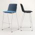 Tabouret avec monocoque en polypro et structure en acier chromé - Gamme Minho - France bureau