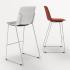 Tabouret avec monocoque en polypro et structure en acier chromé - Gamme Minho - France bureau