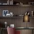 Lampe de table avec abat-jour en lin naturel ou en coton noir et structure en métal - Gamme Mistra - France bureau