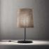 Lampe de table avec abat-jour en lin naturel ou en coton noir et structure en métal - Gamme Mistra - France bureau