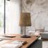 Lampe de table avec abat-jour en lin naturel ou en coton noir et structure en métal - Gamme Mistra - France bureau