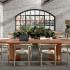 Table de réunion modulaire ovale orange poudré pour huit personnes, gamme Misurina - France Bureau