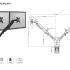 Bras support double écran articulé avec vérin à gaz pour moniteurs VESA, gamme Mornos - France Bureau
