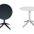Table ronde différents coloris, intérieur ou extérieur avec plateau compact et piétement polypropylène acier - gamme natissa - france bureau