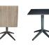 Table carré, avec plateau rabattable compact et piétement polypropylène acier, différentes finitions - gamme natissa - france bureau