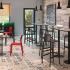 Tabouret de bar en polypropylène noir avec repose pied, intérieur, idéal café hôtel restaurant - gamme natissa - france bureau