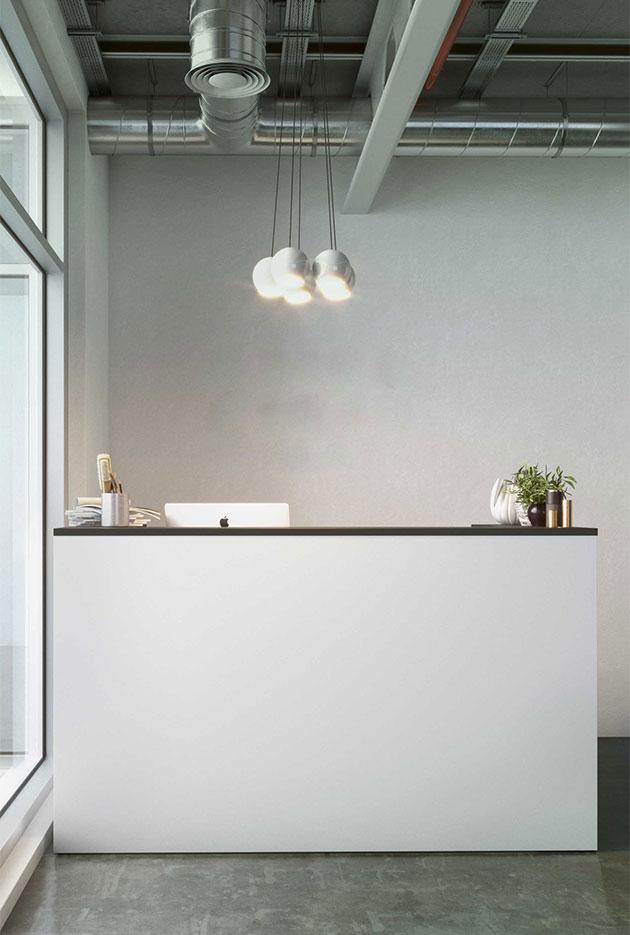 Banque d\'accueil en mélaminé, gamme Neige cordier basic - France Bureau
