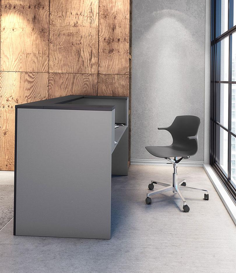 Banque d\'accueil en mélaminé, gamme Neige cordier basic - France Bureau