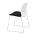 Chaises coque polypropylène Blanc assise tissu noir, gamme Nil - France Bureau