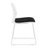 Chaises coque polypropylène Blanc assise tissu noir, gamme Nil - France Bureau