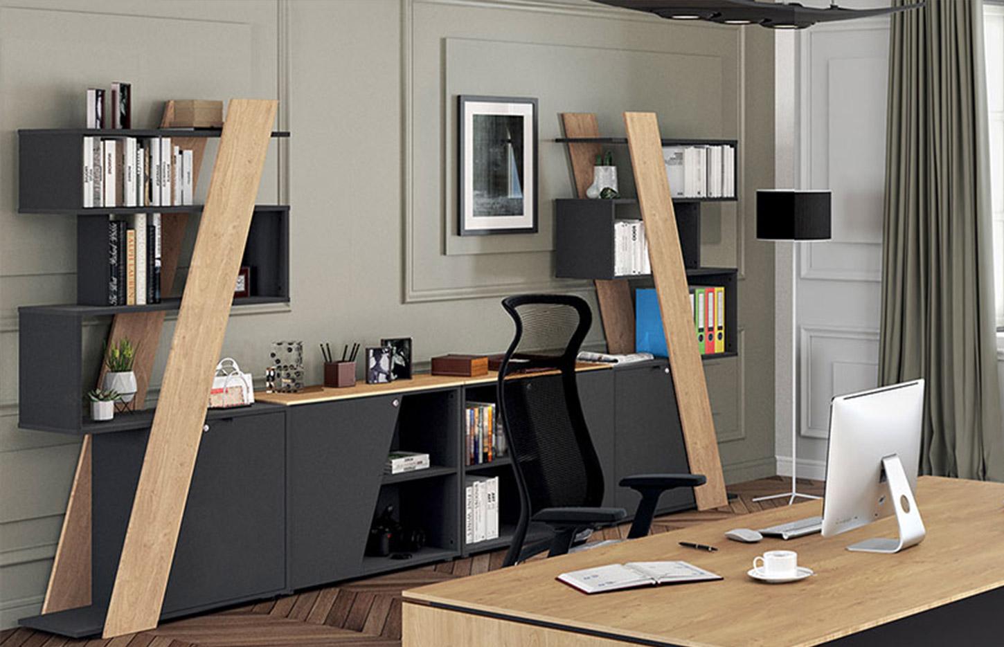 Armoire basse en mélaminé pour bureau de direction - GAMME RANGEMENT NIVE - France bureau