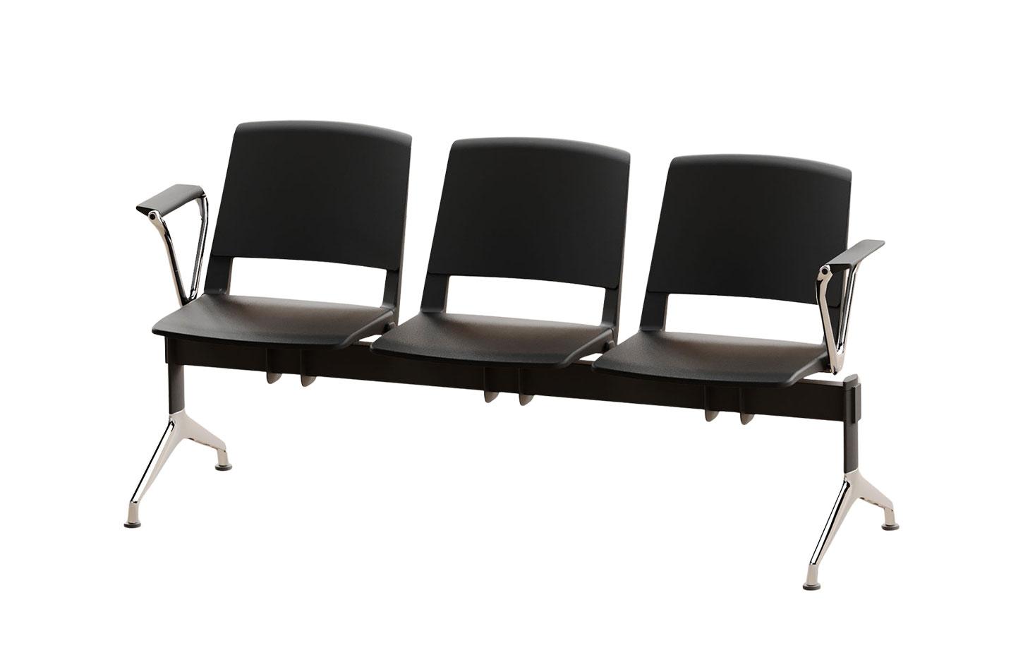 Mobilier poutre multi-places, sièges rembourrés avec dossier ergonomique, pour zones d’accueil, gamme Norges Poutre - France Bureau