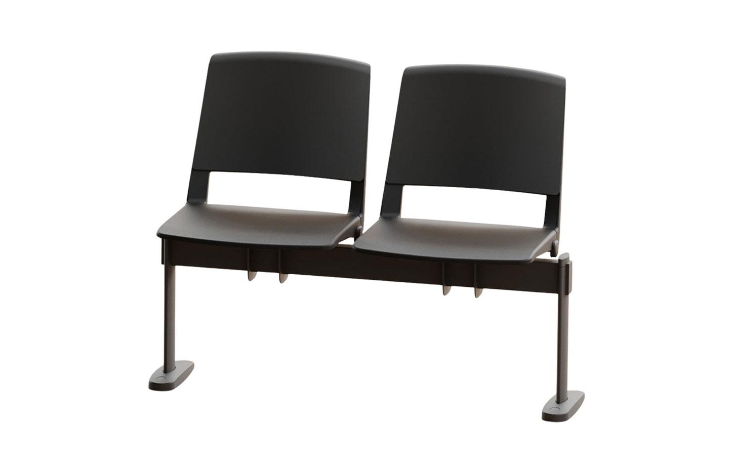Banquette professionnelle, piètement robuste fixé au sol et assise tapissée durable, idéale collectivités, gamme Norges Poutre - France Bureau