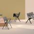 Siège polyvalent dossier rembourré, structure tubulaire inclinée et assise tissu confortable, gamme Norges - France Bureau