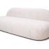 Canapé d\'accueil formes organiques arrondies vue de profil tissu écru, gamme Odiel - France Bureau