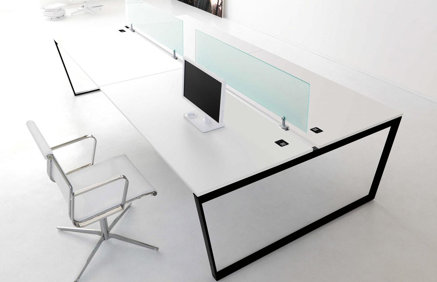 Bureau modulable open space plateau mélaminé, bureau individuel ou bench, gamme Oisans - France Bureau