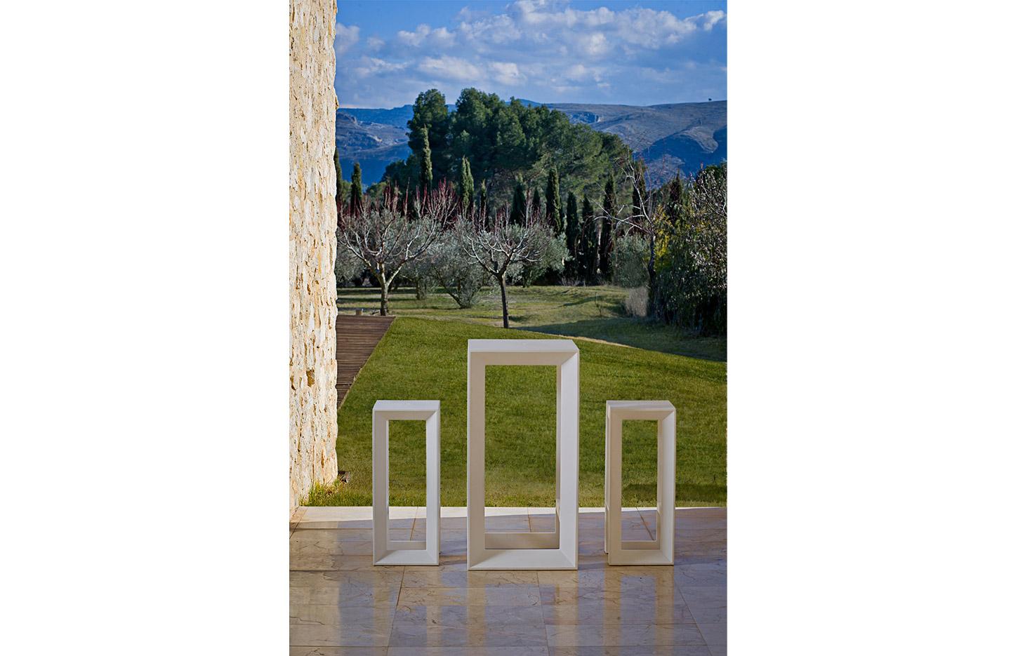 Table et chaise d\'extérieur assise en vinyl résistant 100% recyclable, gamme Oran - France Bureau