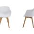 Chaise visiteur avec monocoque blanche en polypropylène et 4 pieds en bois naturel - Gamme Orani - France Bureau