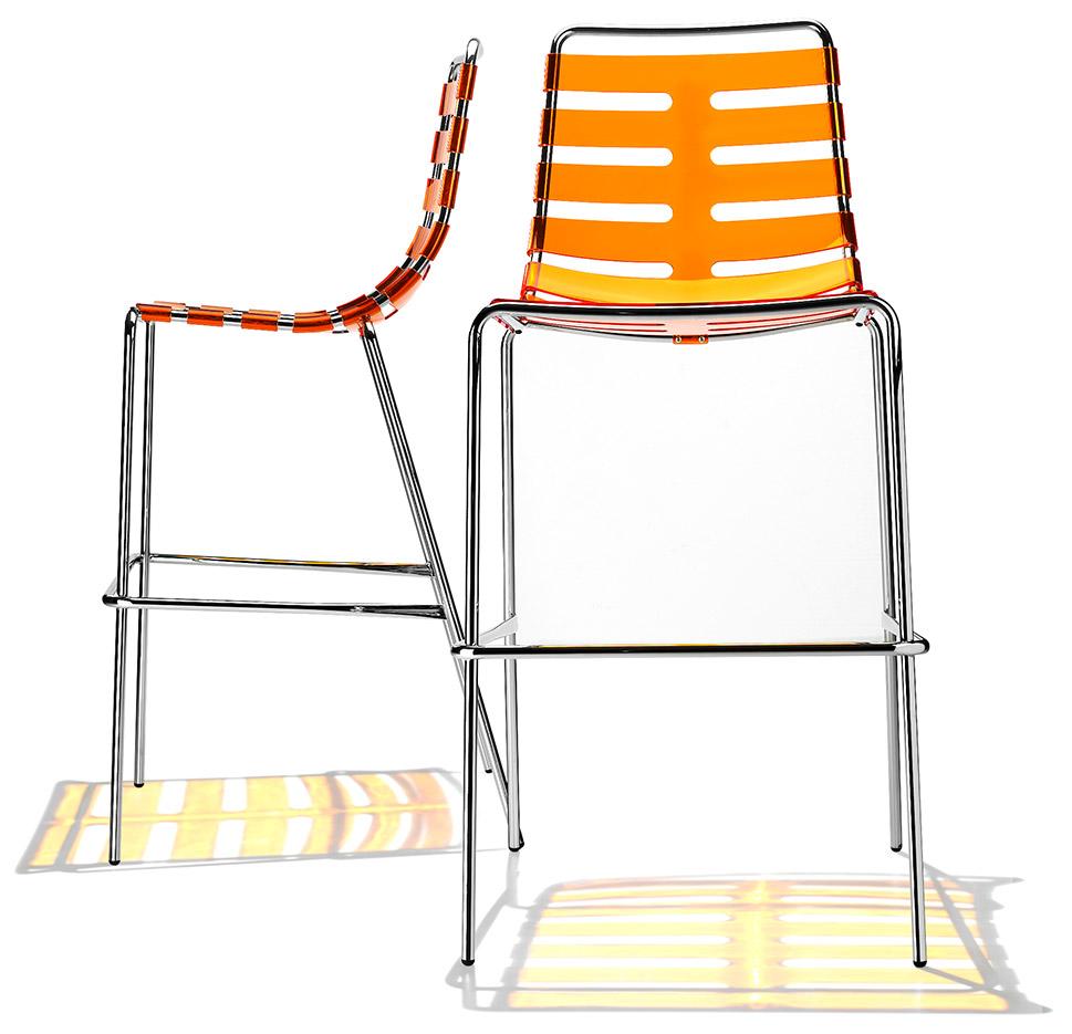 Chaise d\'accueil opaque brillante ou translucide, 4 pieds ou tabourets, gamme Orelle - France Bureau