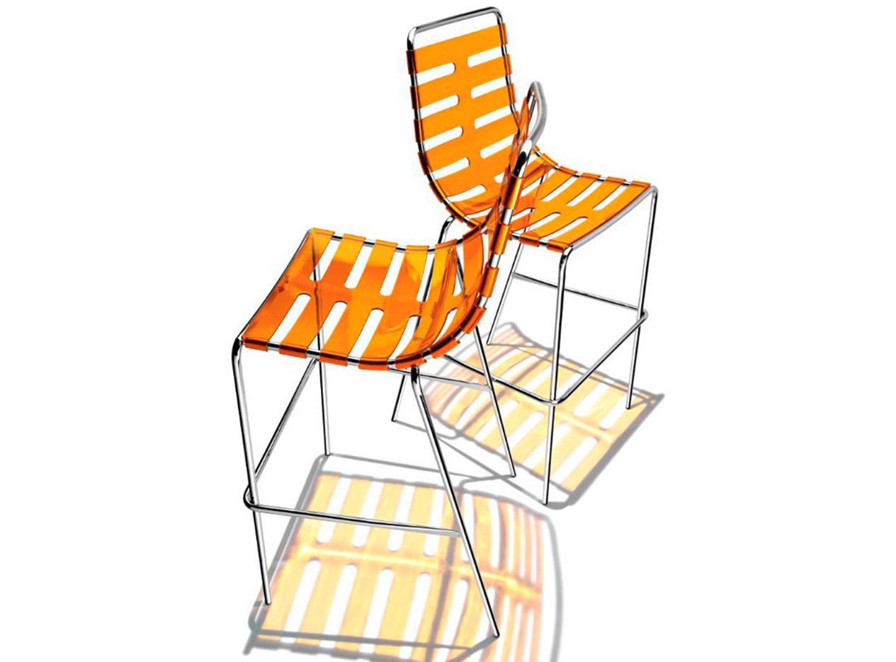 Chaise d\'accueil opaque brillante ou translucide, 4 pieds ou tabourets, gamme Orelle - France Bureau