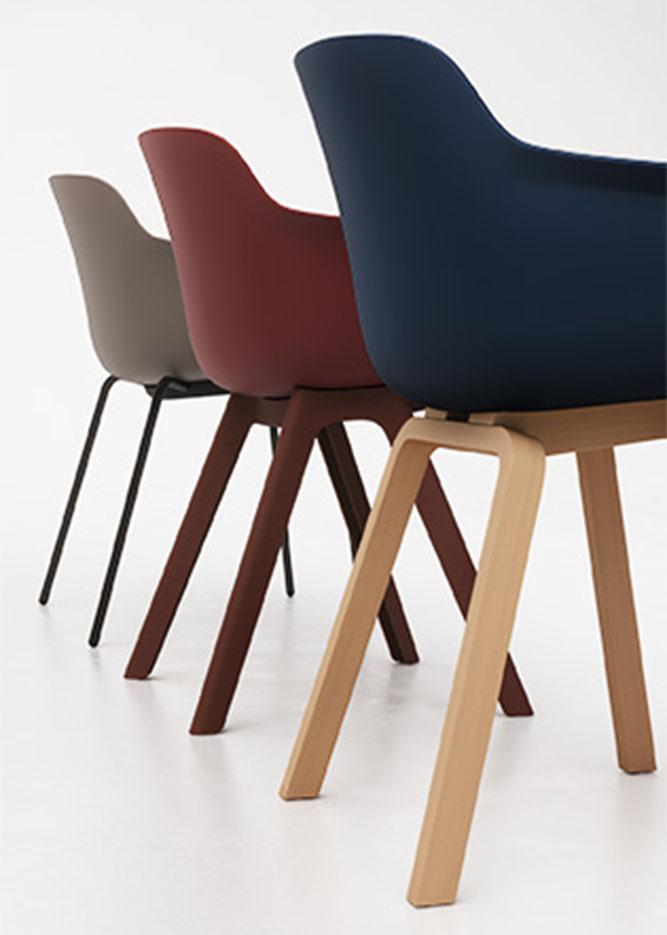 Chaise d\'accueil avec monocoque en polypropylène, gamme Ortega - France bureau