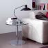 Table ronde avec plateau en verre transparent disponible en 3 hauteurs - Gamme Pabat - France Bureau	