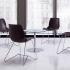 Table ronde avec plateau en verre transparent disponible en 3 hauteurs - Gamme Pabat - France Bureau	
