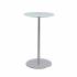 Table ronde avec plateau en verre transparen disponible en 3 hauteurs - Gamme Pabat - France Bureau