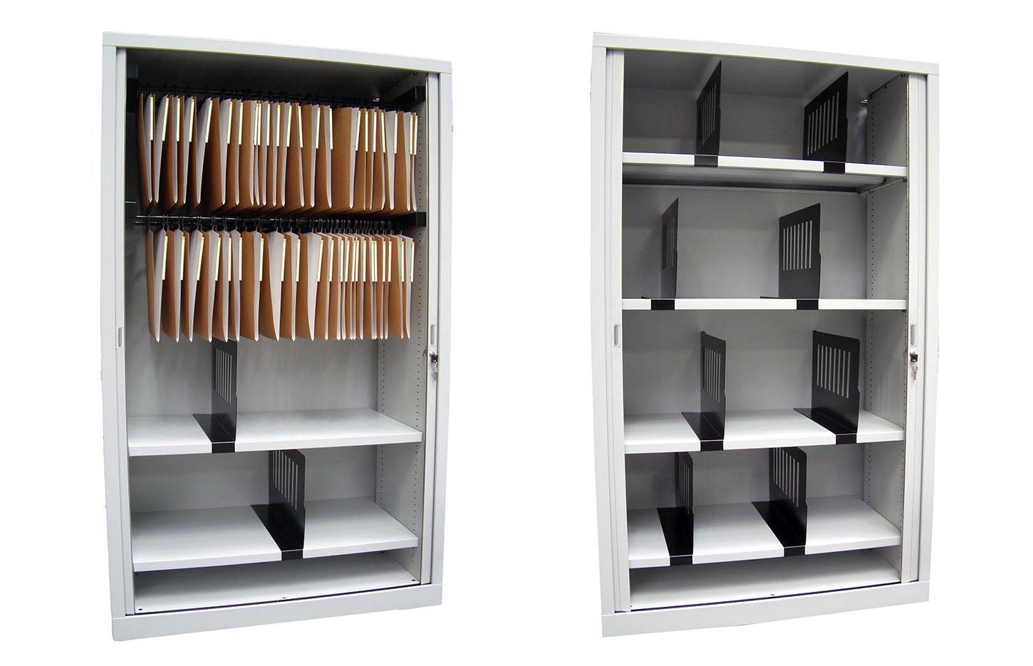 Armoire en métal à rideaux grande profondeur 60cm, monochrome ou bicolore- Gamme Padirac - France Bureau