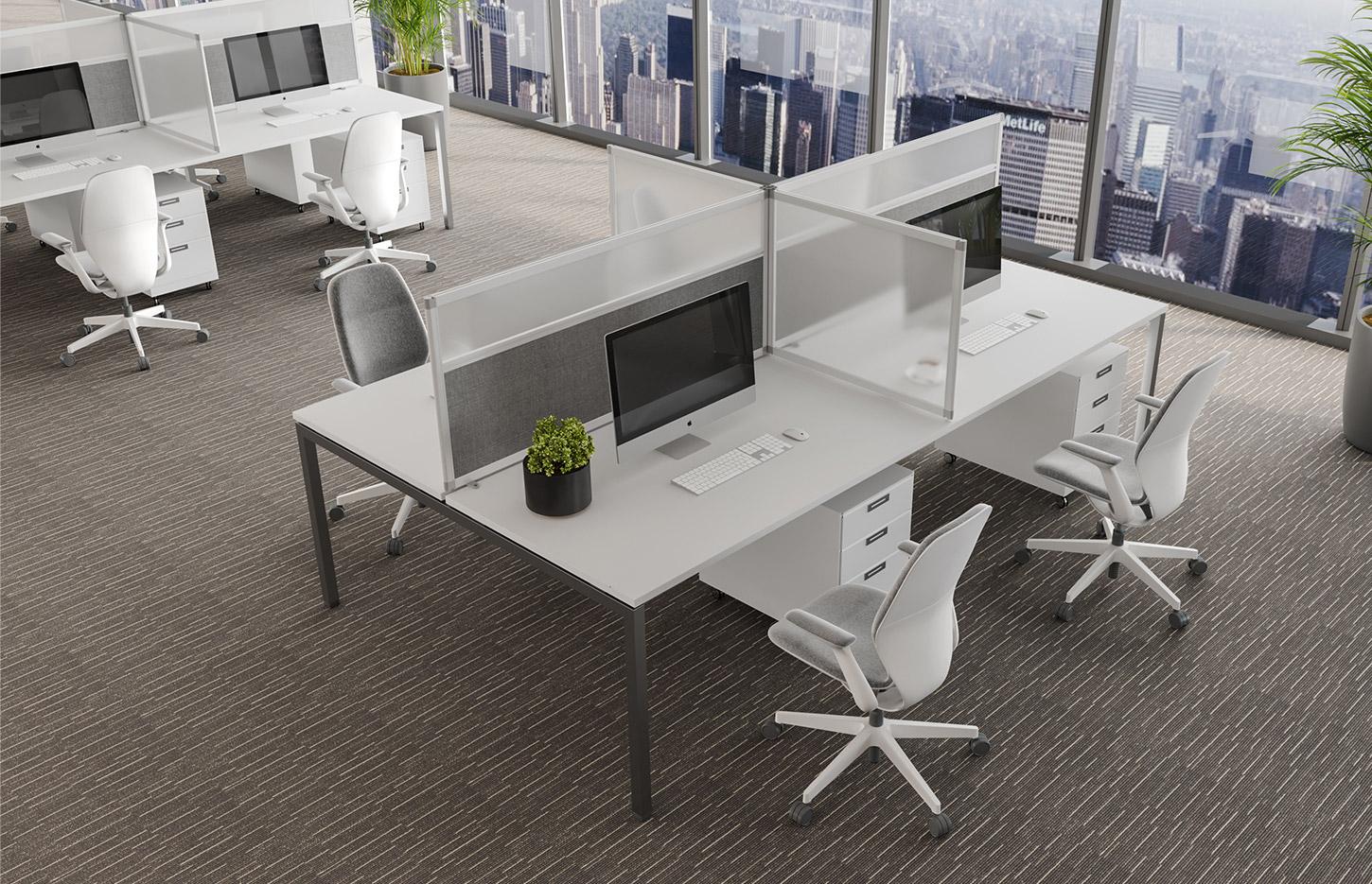 Séparateur de bureau mélaminé, tissu acoustique, Fabrication Française, gamme Panneau Privatif - France Bureau