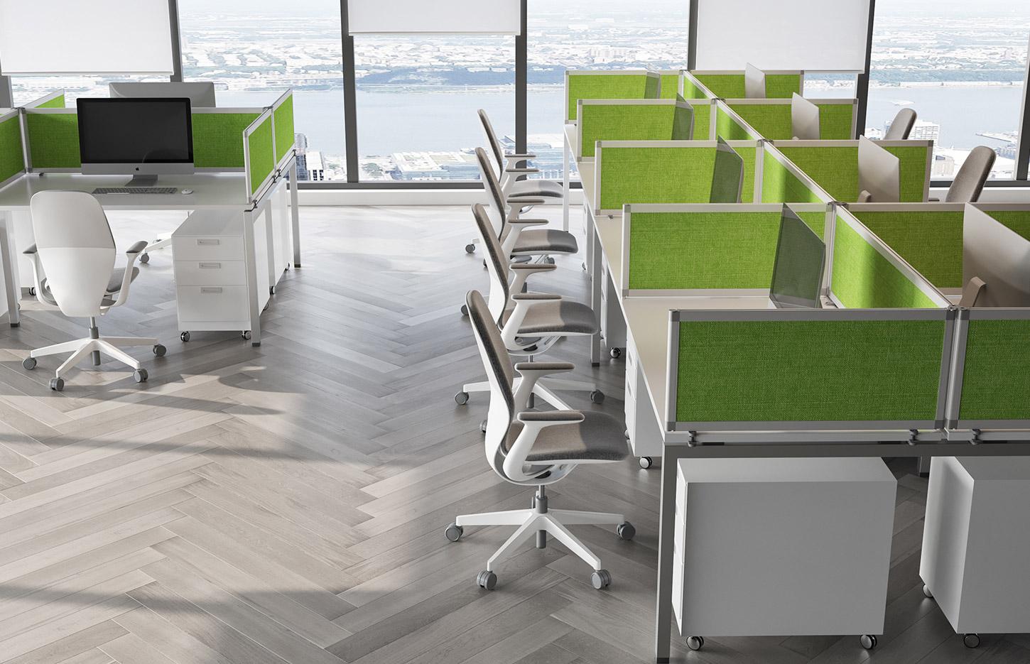 Séparateur de bureau mélaminé, tissu acoustique, Fabrication Française, gamme Panneau Privatif - France Bureau