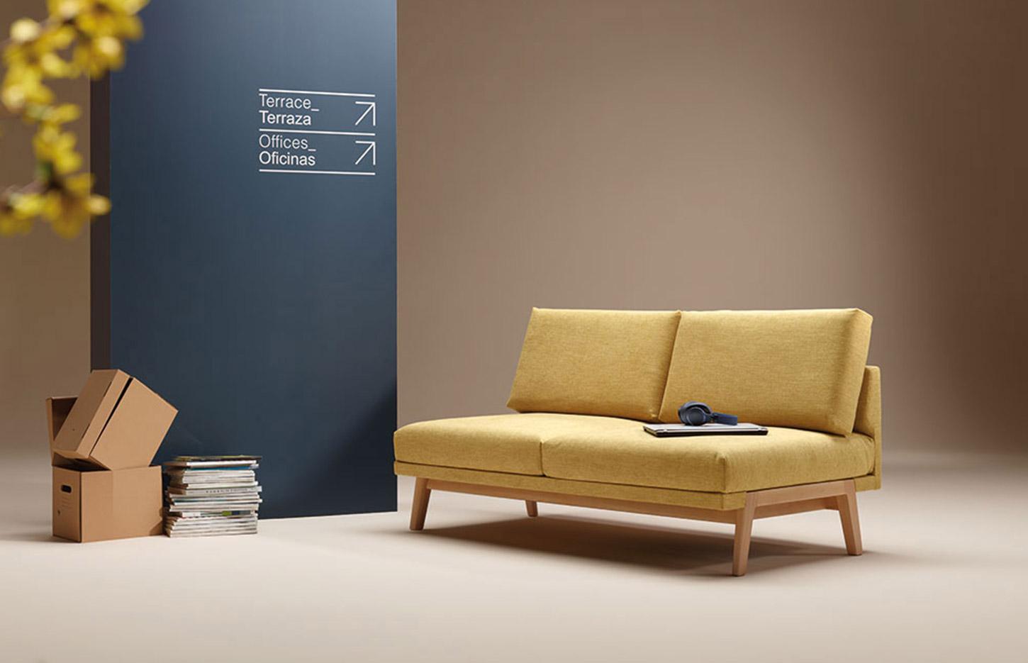 Canapé modulable pour composition structure en bois, gamme Paria - France Bureau