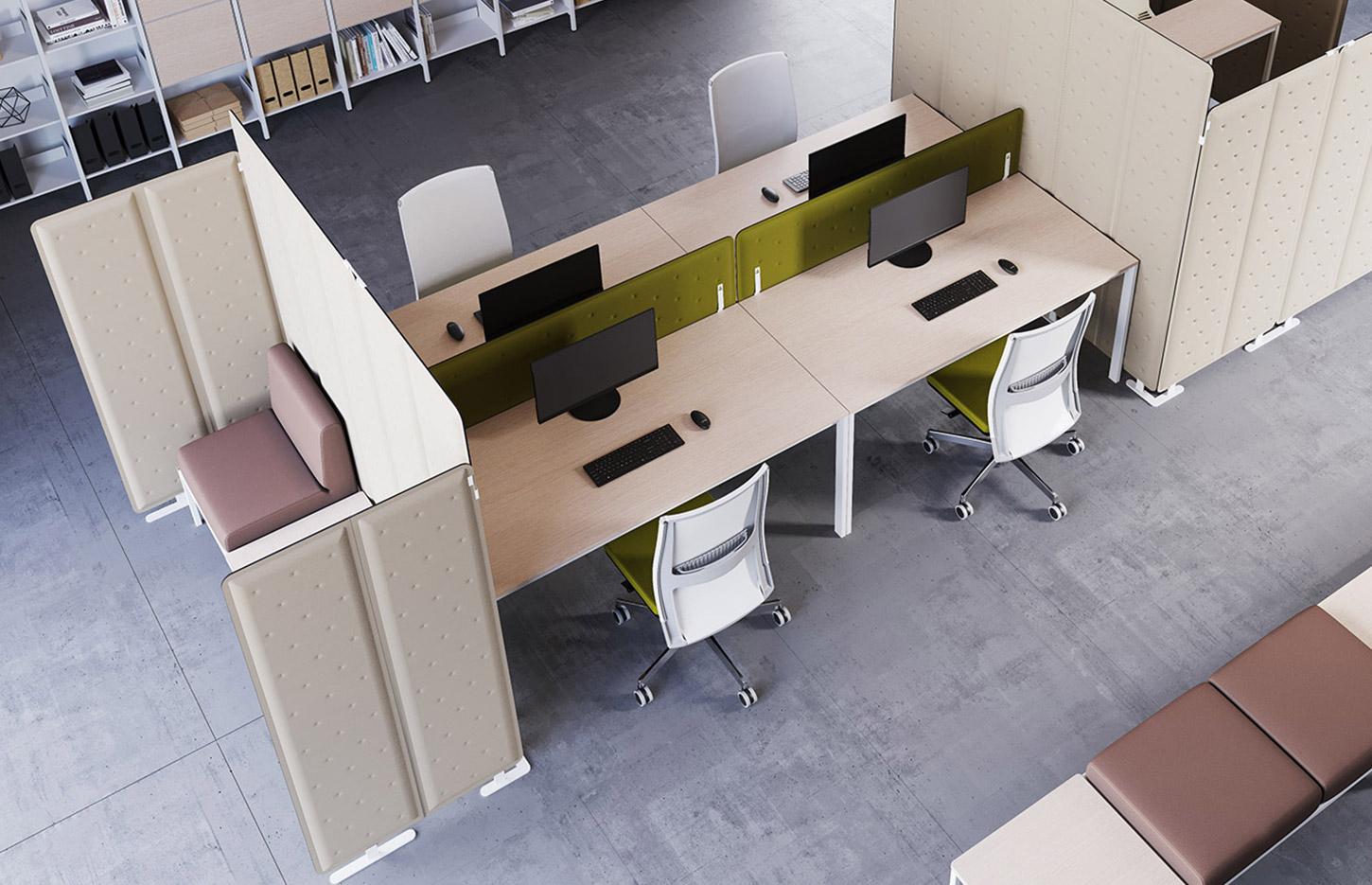 Séparateur de bureau fibre de polyester, utilisation frontale ou latérale, gamme Pico Front - France Bureau