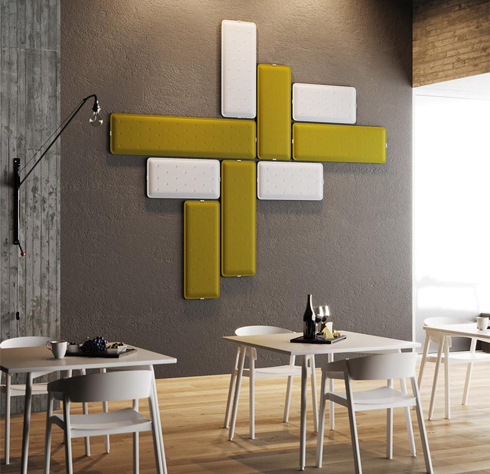 Dalle acoustique fixe, ventouse ou suspendu, mousse fibre de verre, gamme Pico Wall - France Bureau