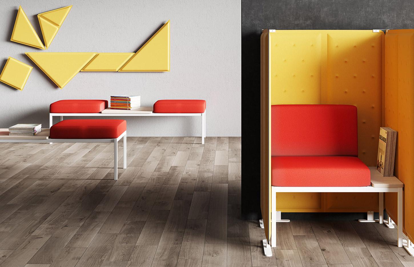 Dalle acoustique fixe, ventouse ou suspendu, mousse fibre de verre, gamme Pico Wall - France Bureau