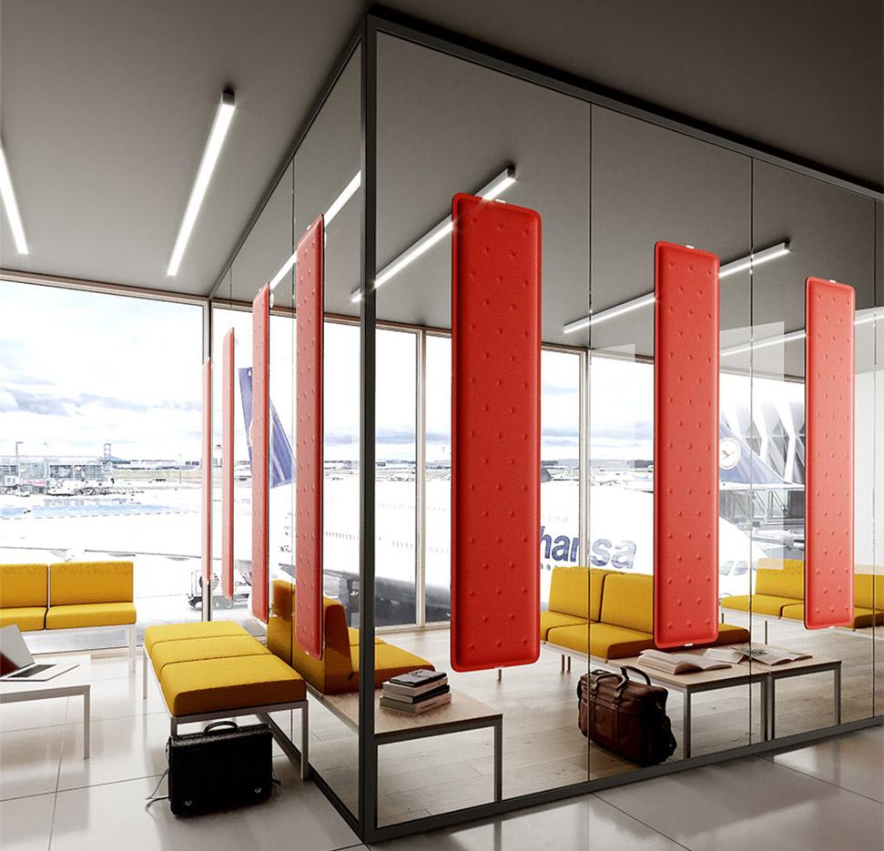 Dalle acoustique fixe, ventouse ou suspendu, mousse fibre de verre, gamme Pico Wall - France Bureau