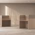 Bureau call center en face a face mélaminé avec tissu, gamme Picot Call Center - France Bureau