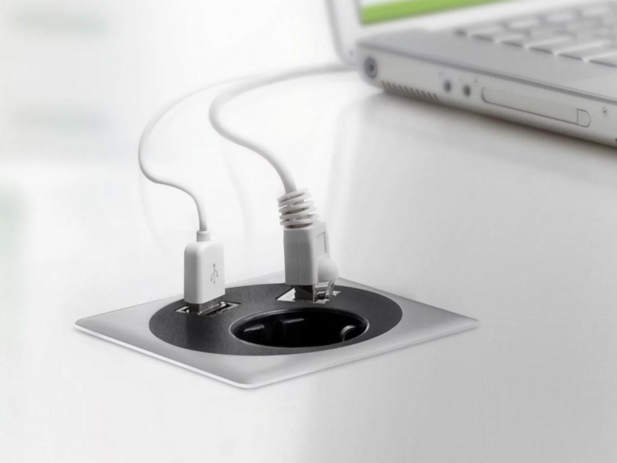 Connectique boîtier 80 mm, gamme Point de Connexion Individuel - France Bureau