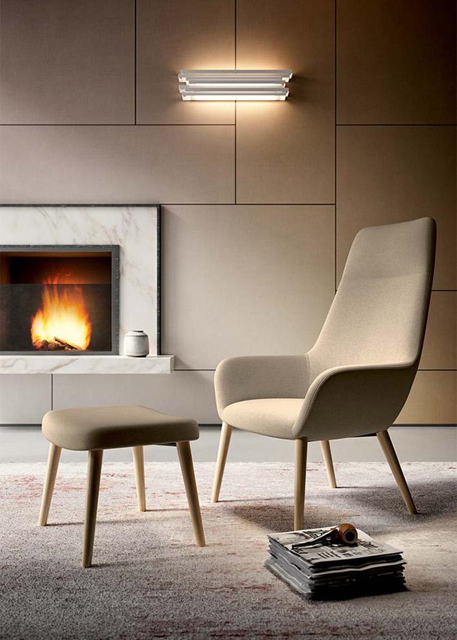 Fauteuil d\'accueil piétement 4 banches aluminium ou bois, similicuir ou laine, gamme Porma - France Bureau