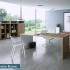 Bureau de direction en mélaminé bicolore, tables de réunion et rangements, gamme Poros - France Bureau