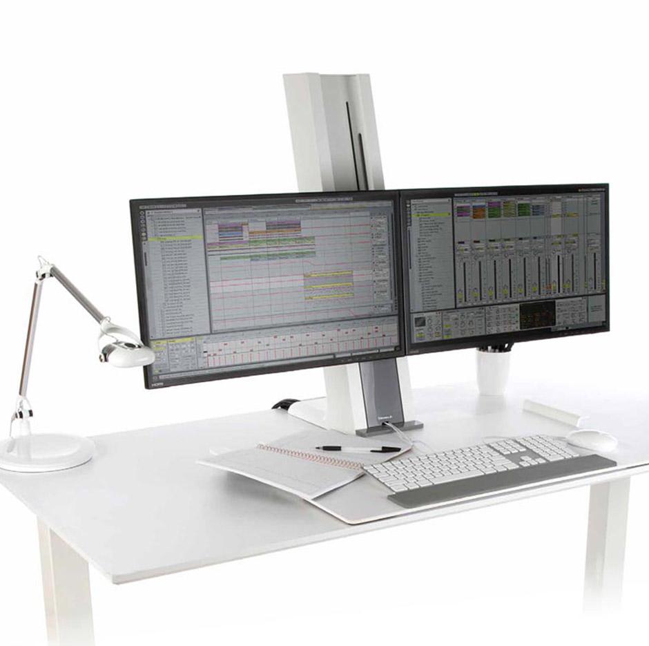 Support écran PC fixation 1 ou 2 écrans, rotation à 180°, gamme Quickstand - France Bureau