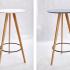 Table haute avec plateau noir ou blanc et structure 3 pieds en bois - gamme Ritsa - France Bureau