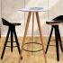 Tabouret noir ou blanc avec assise rembourrée et 3 pieds en bois massif - gamme Rista tabouret - France Bureau