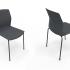 Chaise visiteur empilable vinyl gris foncé piétement graphite, gamme Riva - France Bureau