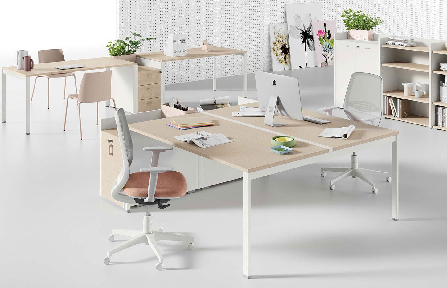 Bureau open-space bench face à face rangements, gamme Ruby open-space - France bureau