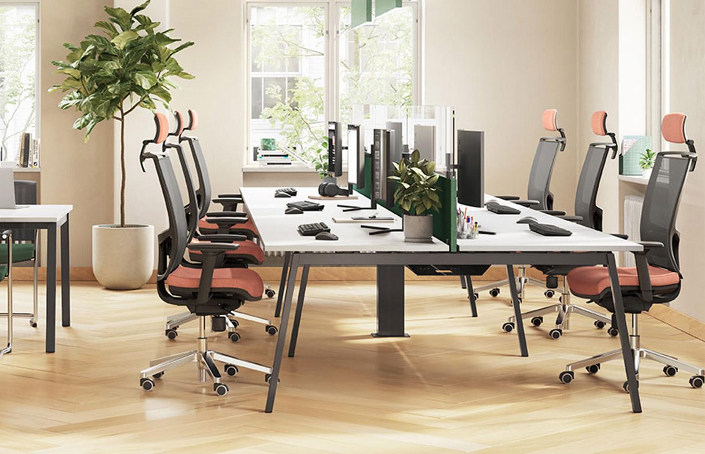 Bureau bench pour open-space pieds bois ou métal ou bois/métal, gamme Sabocos open-space - France Bureau