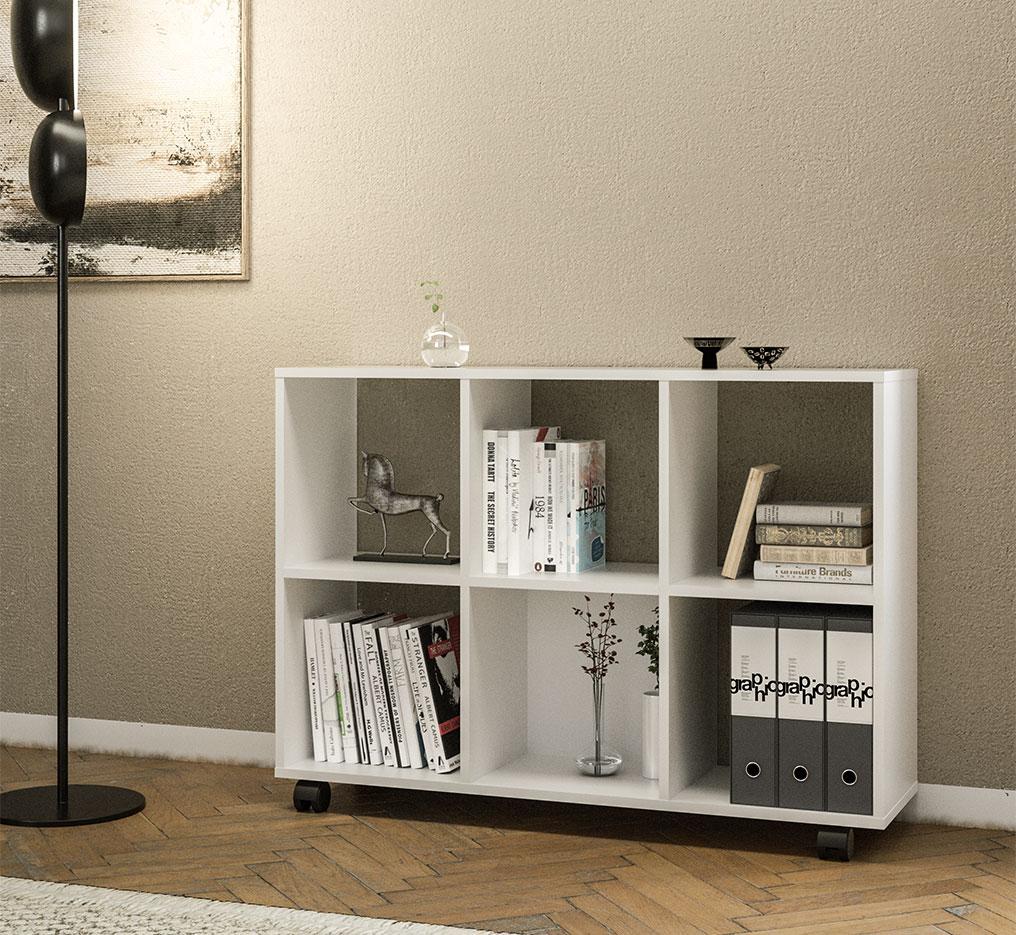 Meuble rangement à cases portes et tiroirs en mélaminé, gamme Salor - France Bureau